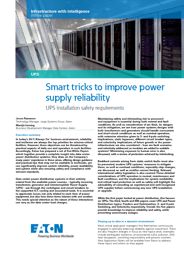 Smart Tricks To Improve Power Supply Reliability Ups Installation