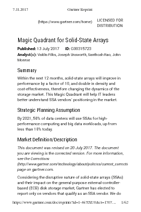 Magic Quadrant for Solid-State Arrays