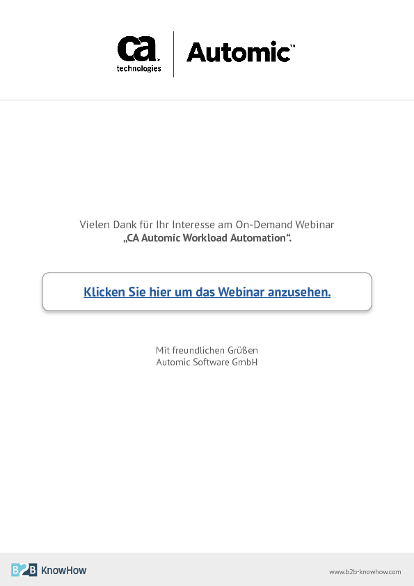 CA Automic Workload Automation