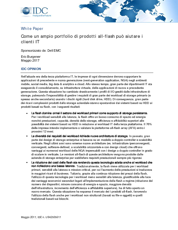 Come un ampio portfolio di prodotti all-flash può aiutare i clienti IT