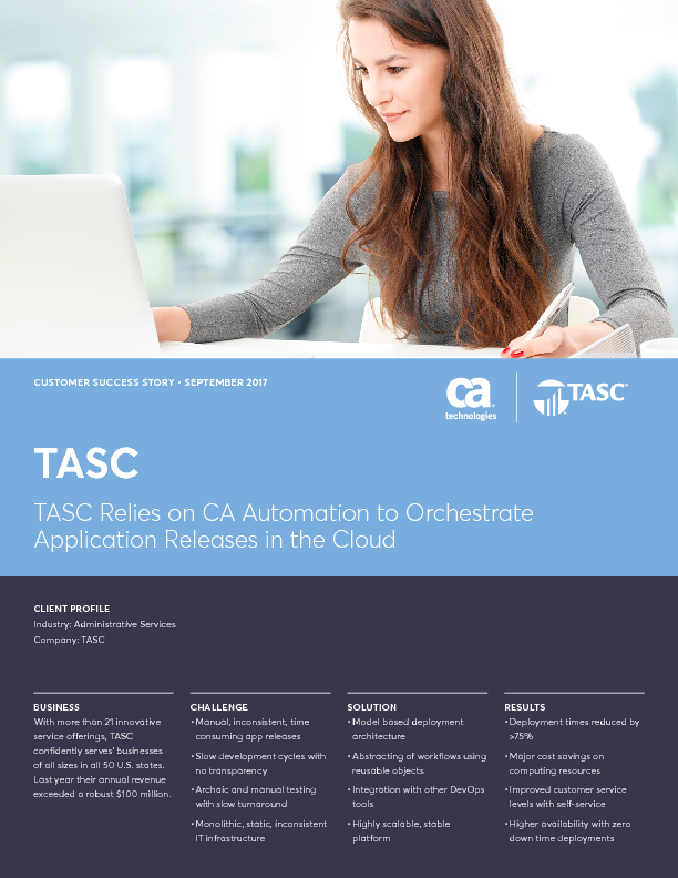 TASC Relies on CA Automation to Orchestrate Application Releases in the Cloud