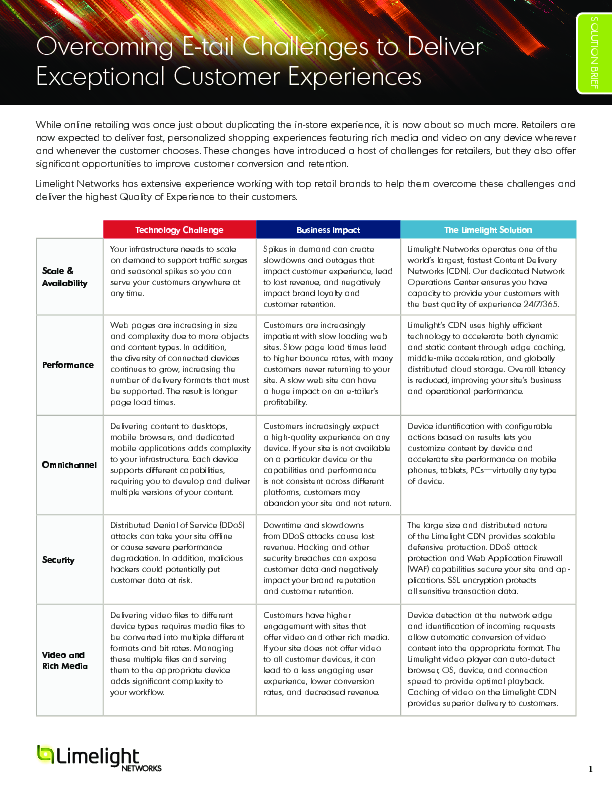 Overcoming E-tail Challenges to Deliver Exceptional Customer Experiences