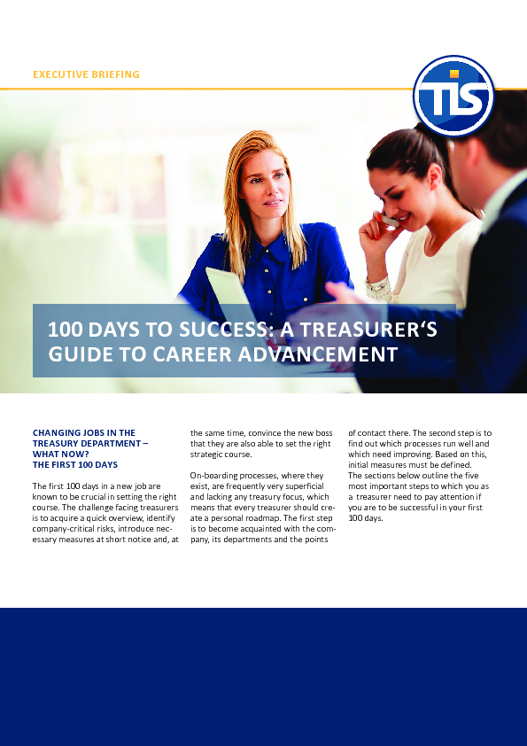 100 Days To Success: A Treasurer's Guide To Career Advancement