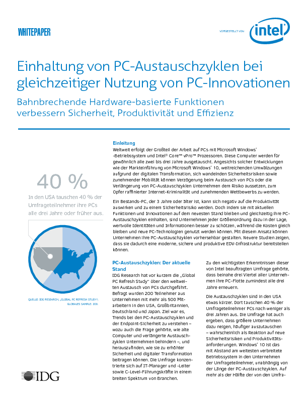 Einhaltung von PC-Austauschzyklen bei gleichzeitiger Nutzung von PC-Innovationen