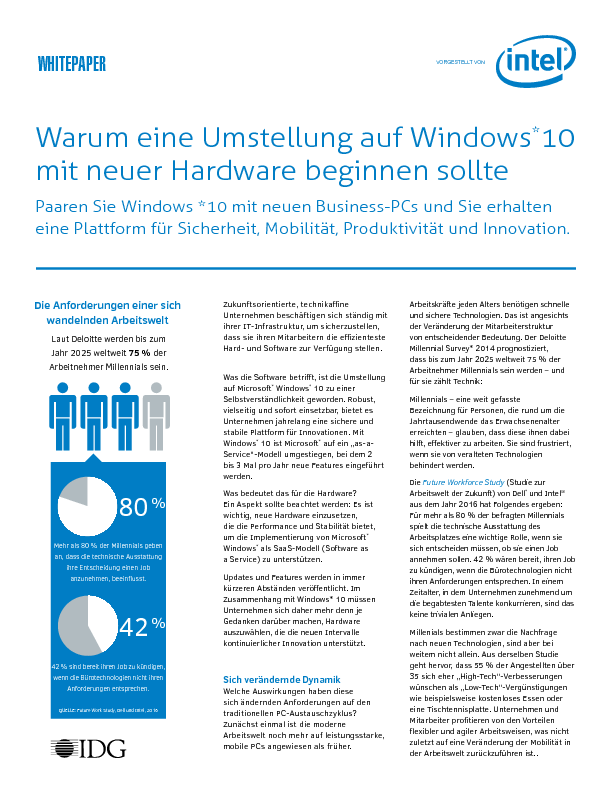 Warum eine Umstellung auf Windows* 10 mit neuer Hardware beginnen sollte