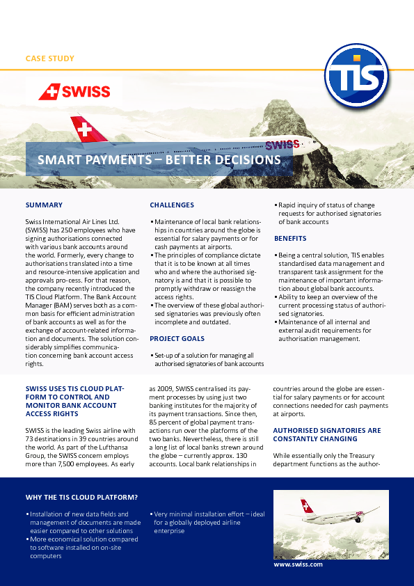 Case Study – Swiss Airlines EN