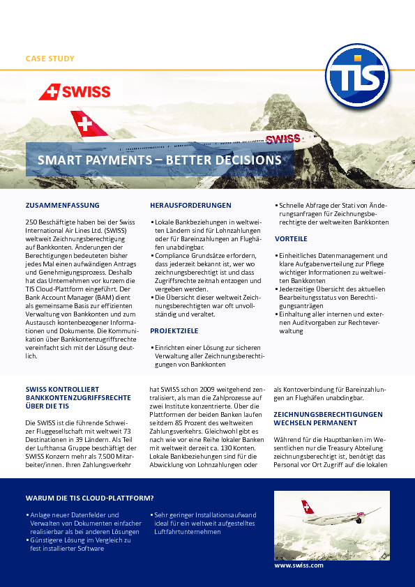 Case Study -  Swiss Airlines DE