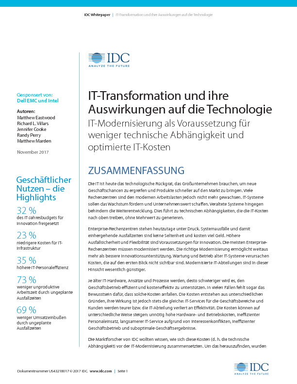 IDC: IT-Transformation und ihre Auswirkungen auf die Technologie