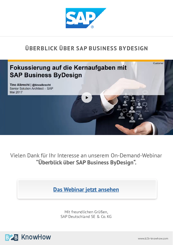 Überblick über SAP Business ByDesign