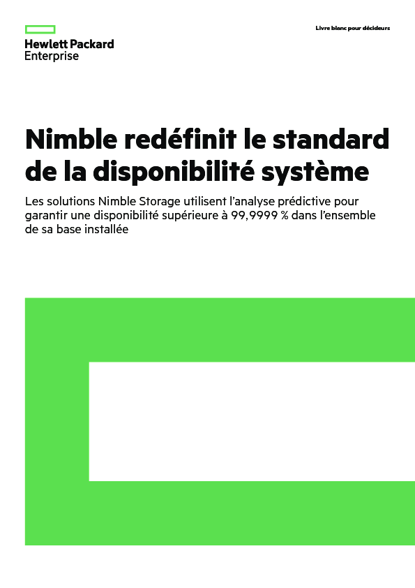 Nimble redéfinit le standard de la disponibilité système