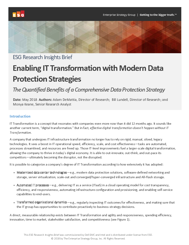 Enabling IT Transformation with Modern Data Protection Strategies