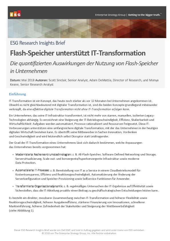 Flash-Speicher unterstützt IT-Transformation