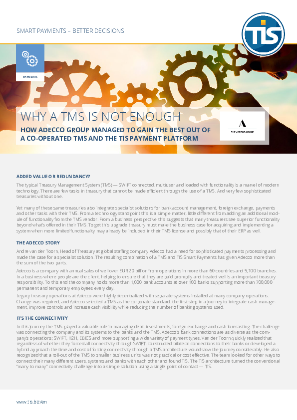 Why a TMS is not enough