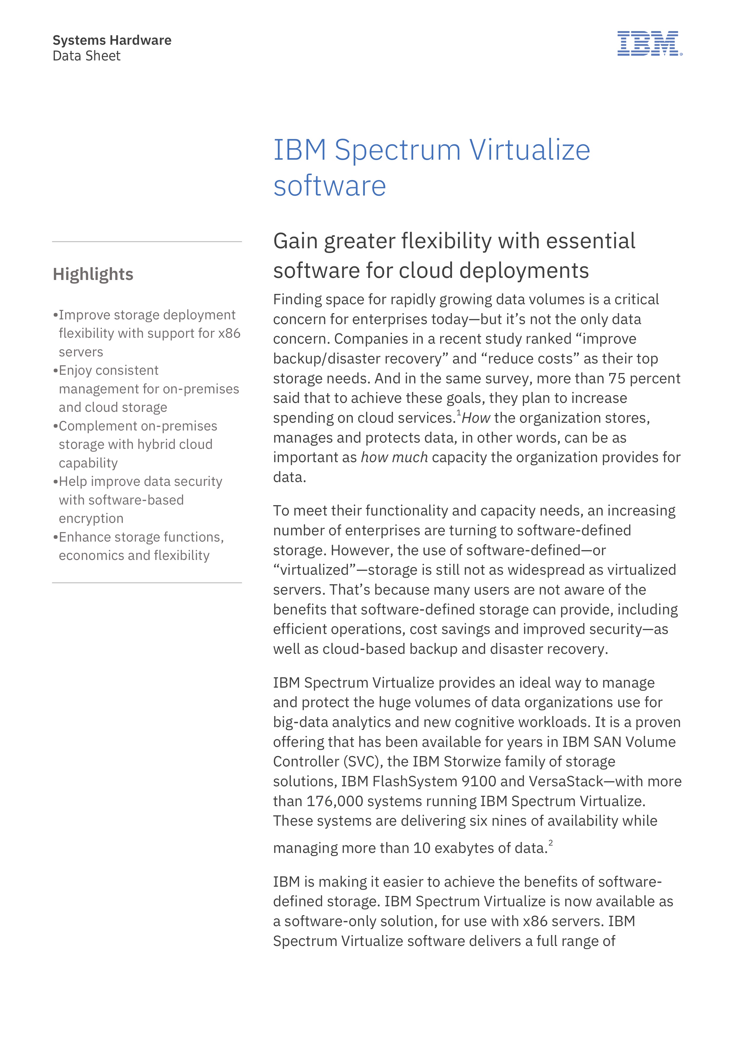 IBM Spectrum Virtualize software