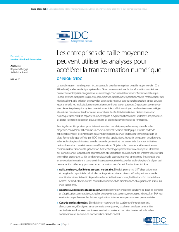 Les entreprises de taille moyenne peuvent utiliser les analyses pour accélérer la transformation numérique
