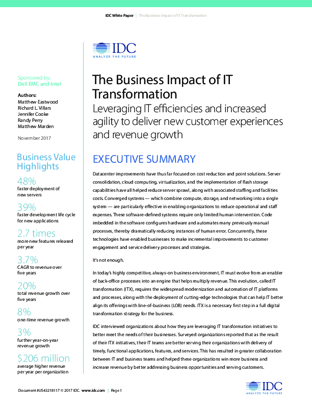 The Business Impact of IT Transformation