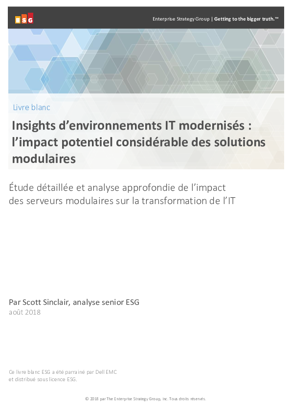 Insights d’environnements IT modernisés : l’impact potentiel considérable des solutions modulaires