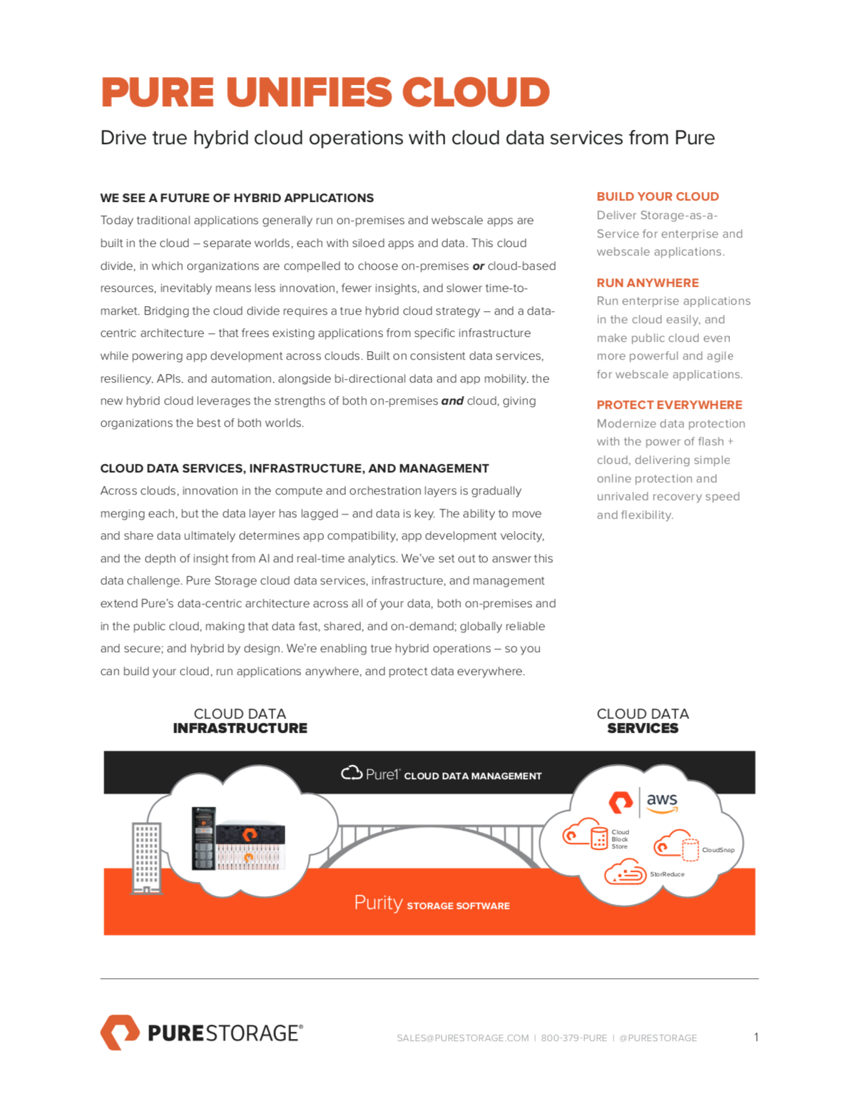 Pure Unifies Cloud - Drive true hybrid cloud operations with cloud data services from Pure