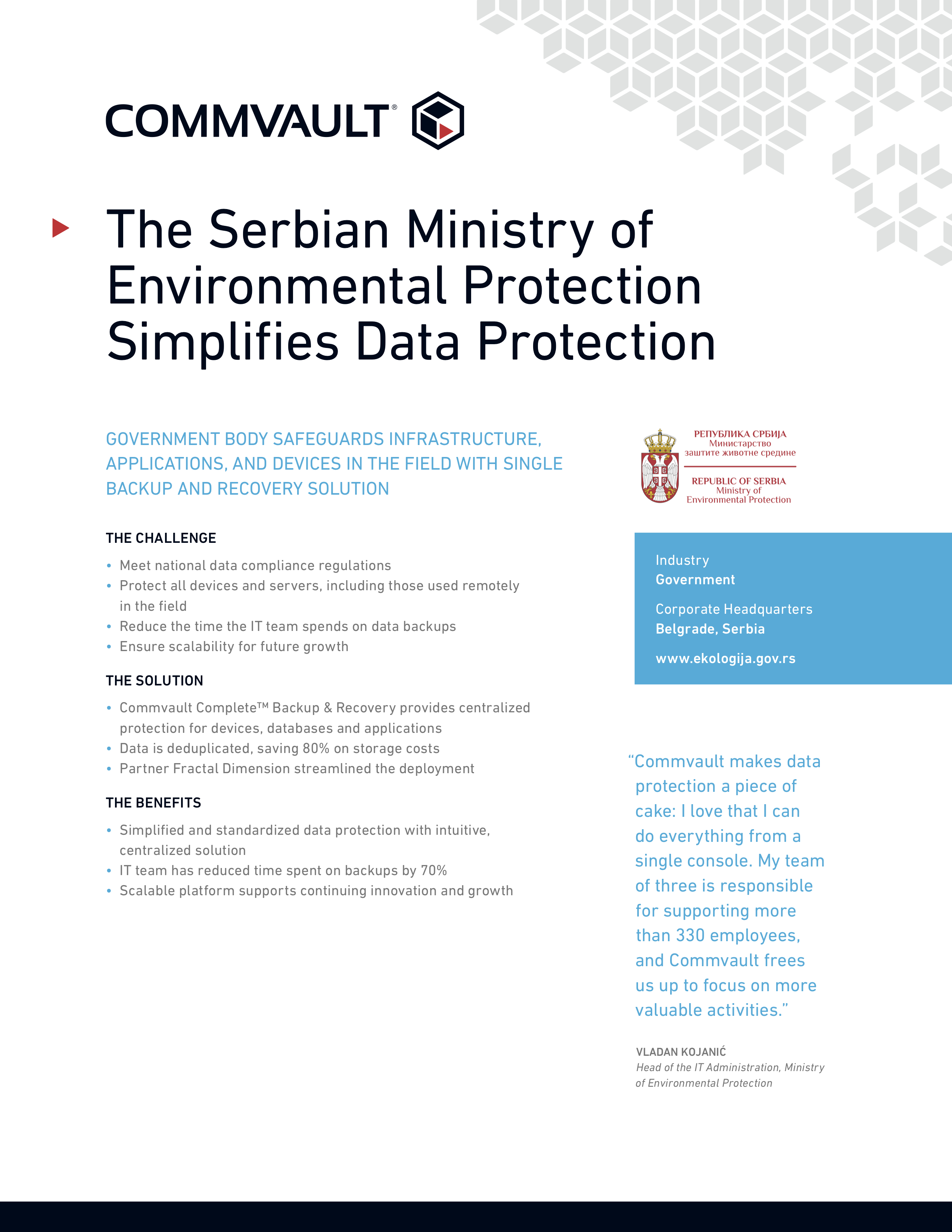Case Study: The Serbian Ministry of Environmental Protection