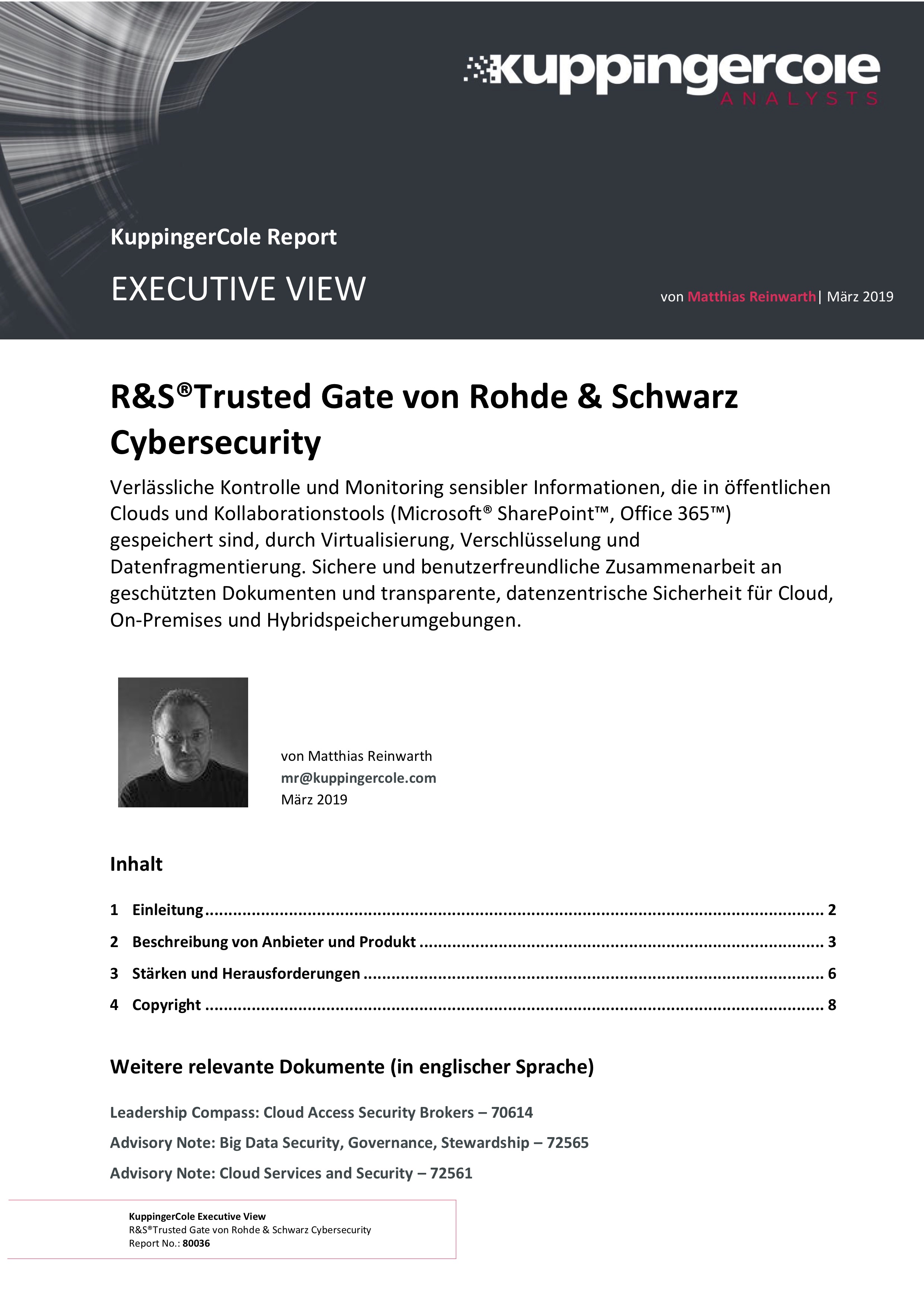 Studie: R&S Trusted Gate von Rohde & Schwarz Cybersecurity