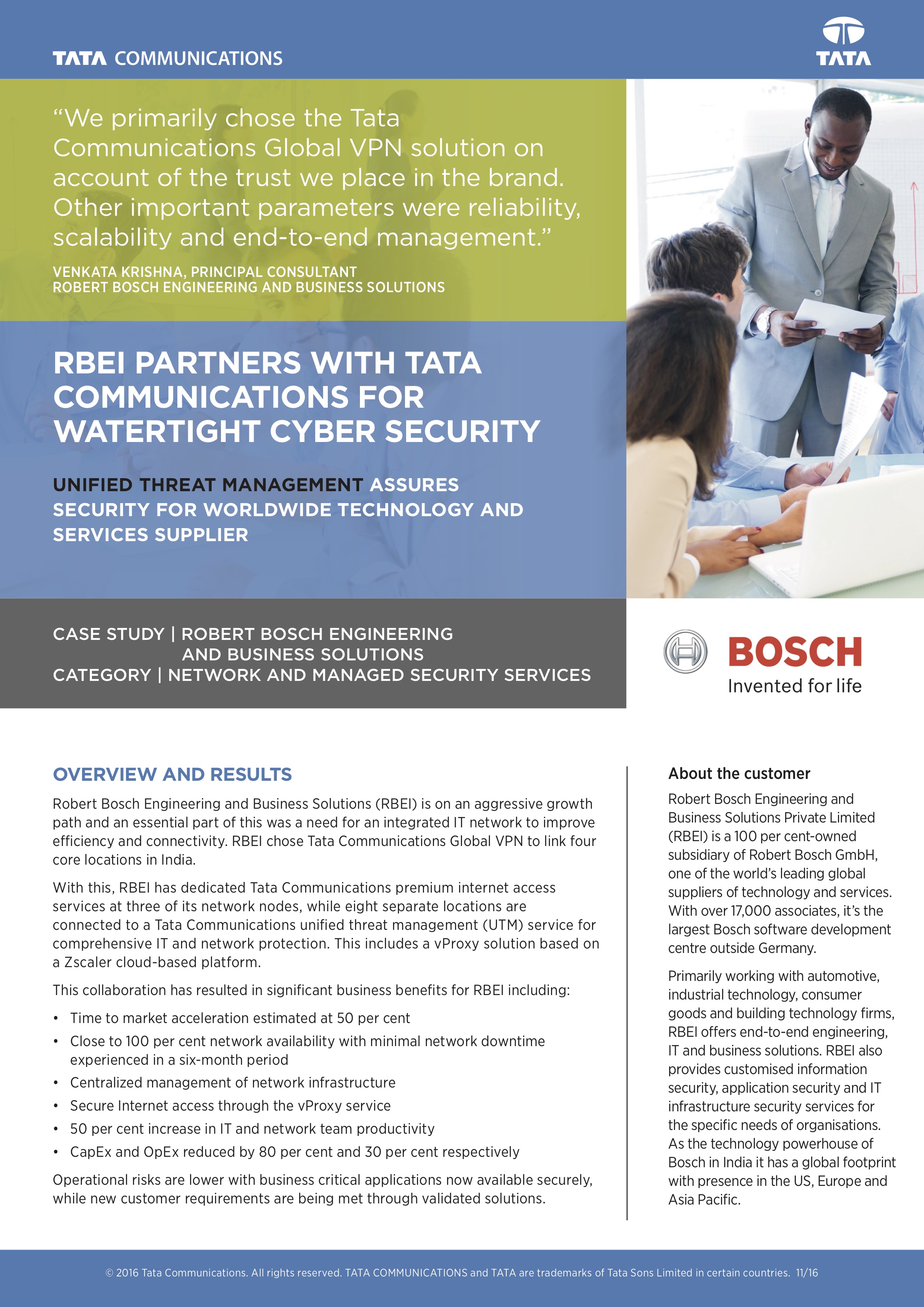 RBEI Partners With Tata Communications for Watertight Cyber Security