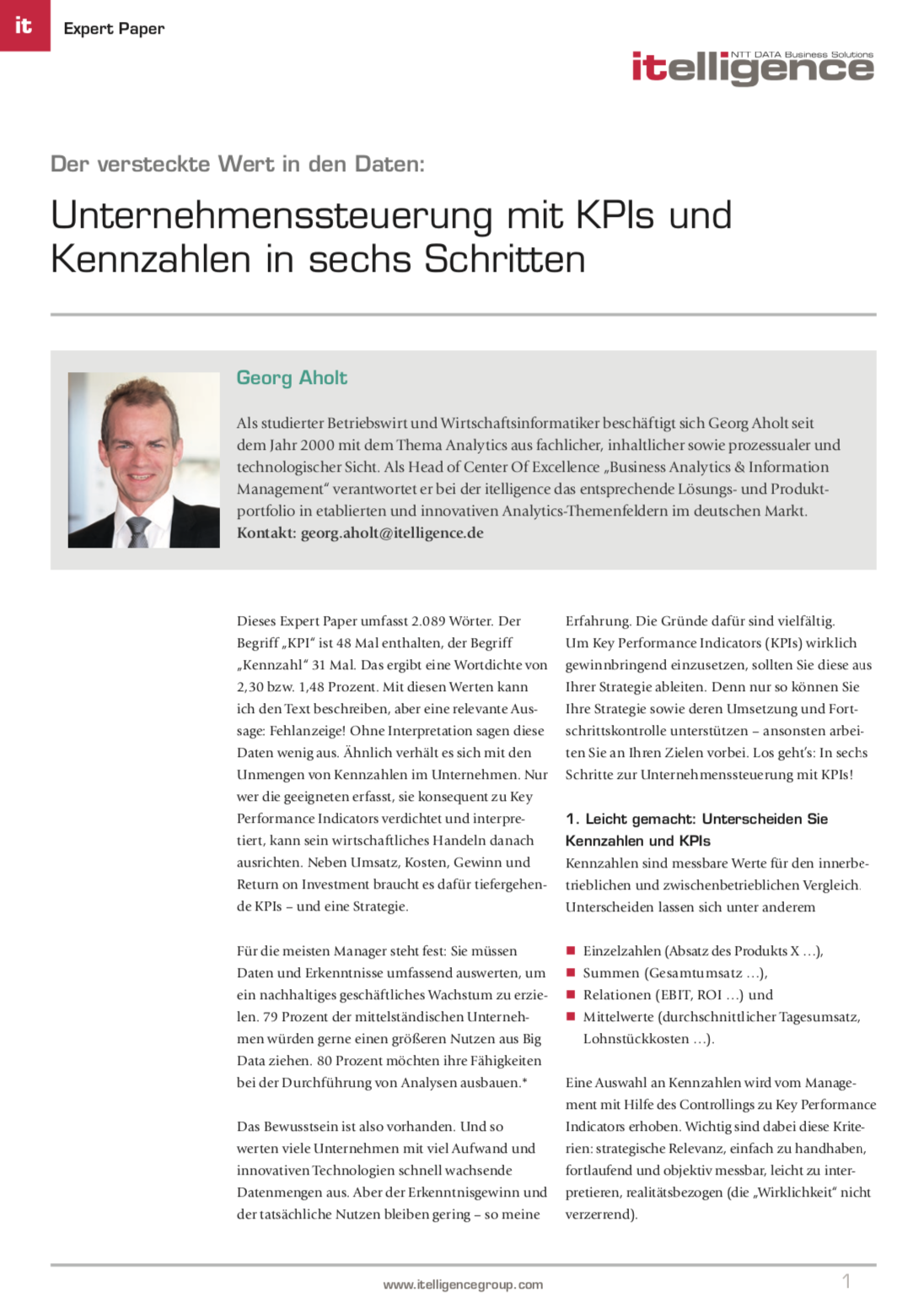 Unternehmenssteuerung mit KPIs und Kennzahlen in sechs Schritten