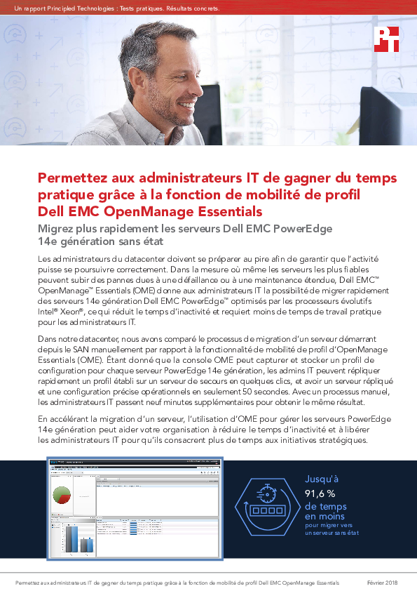 Permettez aux administrateurs IT de gagner du temps pratique grâce à la fonction de mobilité de profil Dell EMC OpenManage Essentials