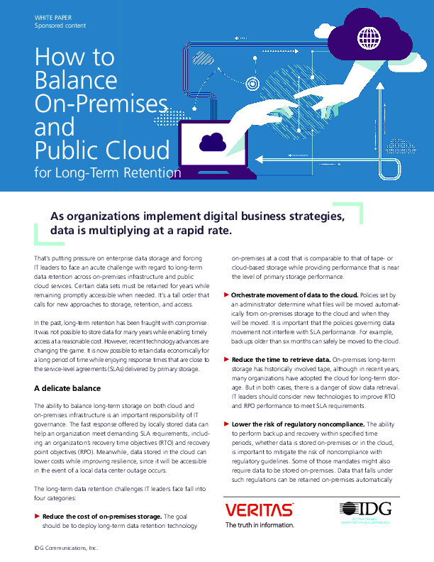 How to Balance On Premises and Public Cloud for Long Term Retention