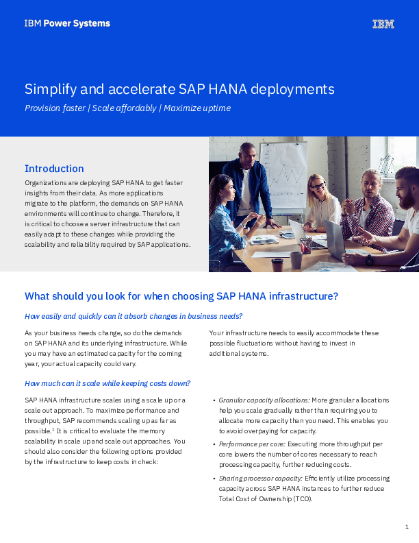 Simplify and accelerate SAP HANA deployment