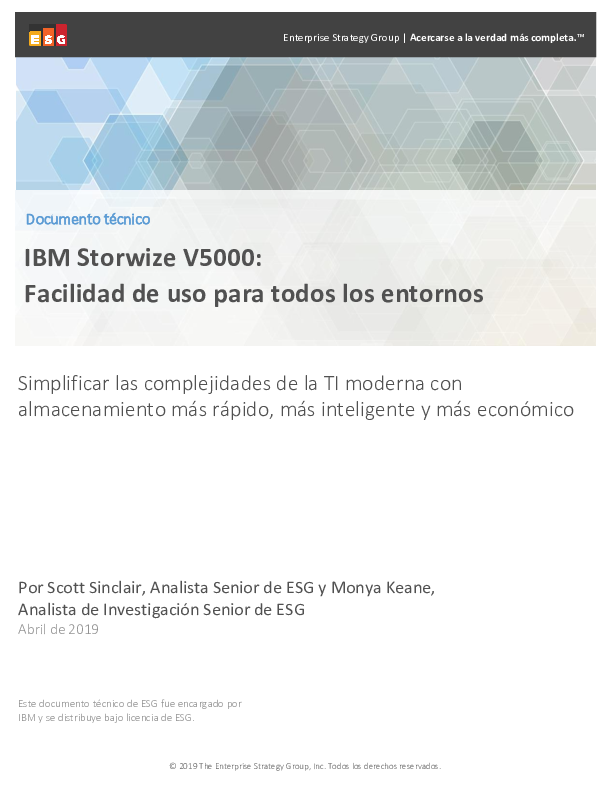 IBM Storwize V5000: Facilidad de uso para todos los entornos