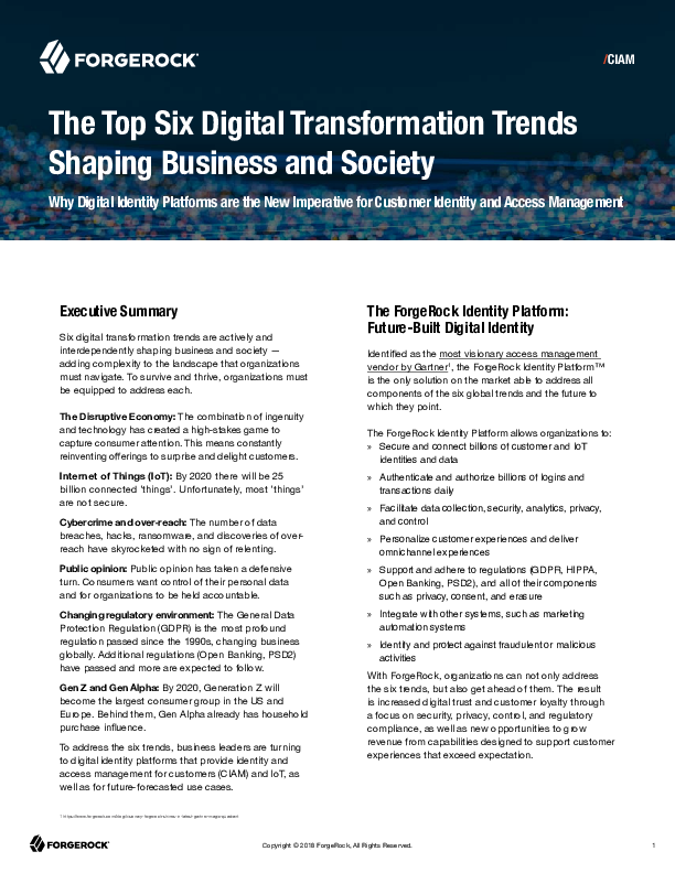 Top Six Digital Transformation Trends Shaping Business and Society