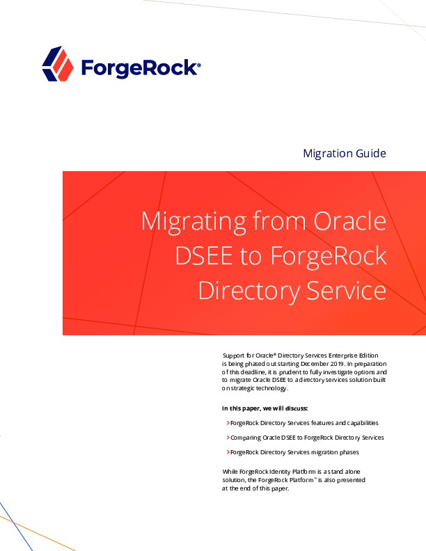 Migrating from Oracle DSEE to ForgeRock Directory Services