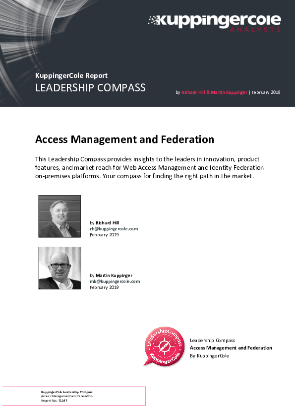 KuppingerCole Leadership Compass: Access Management and Federation 2019