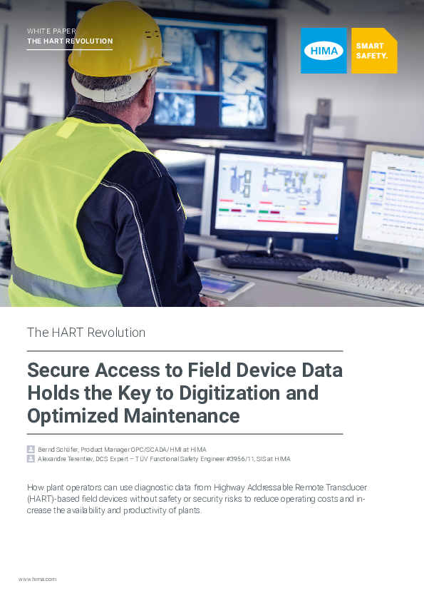 Secure Access to Field Device Data Holds the Key to Digitization and Optimized Maintenance