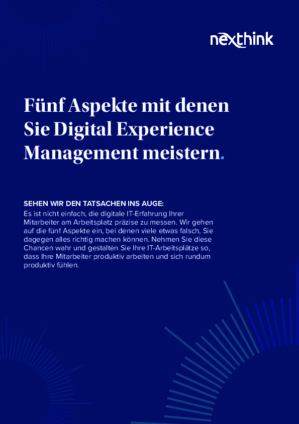 Fünf Aspekte mit denen Sie Digital Experience Management meistern