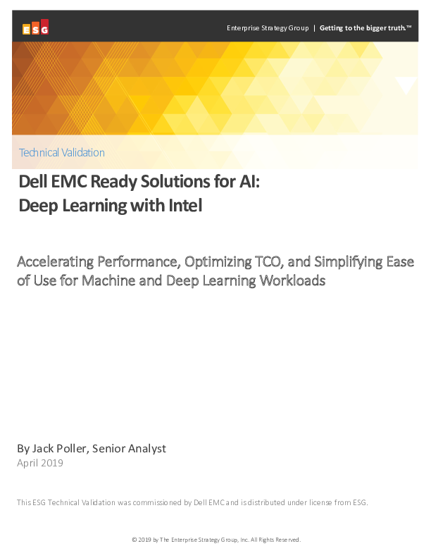 Dell EMC Ready Solutions for AI: Deep Learning with Intel 