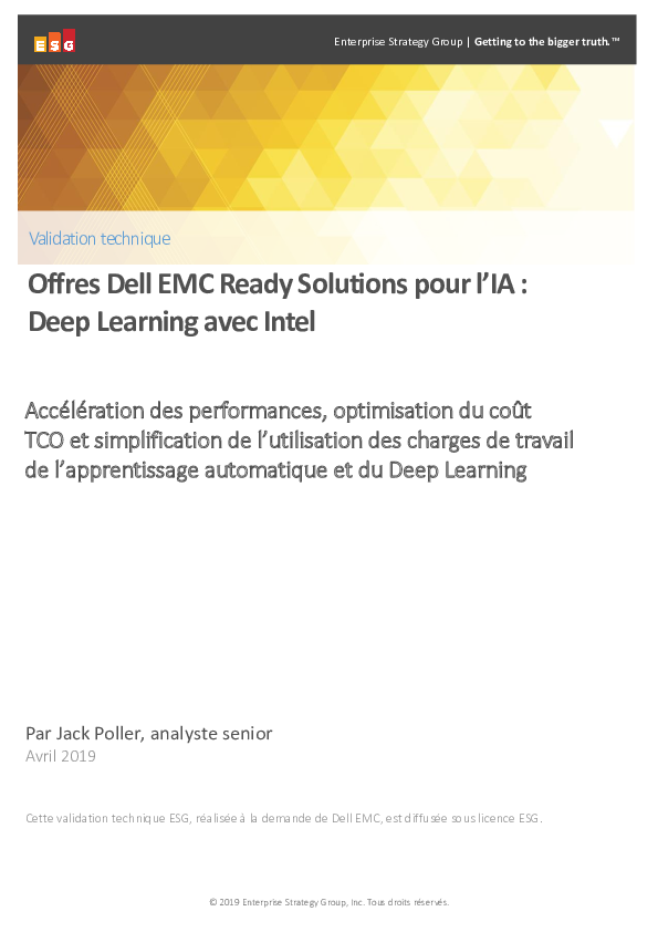 Offres Dell EMC Ready Solutions pour l’IA: Deep Learning avec Intel 