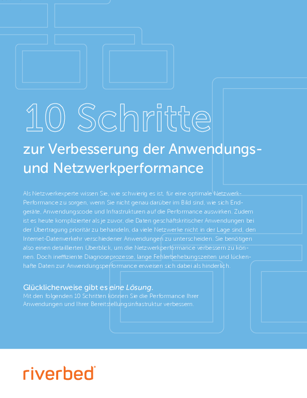 10 Schritte zur Verbesserung der Anwendungs- und Netzwerkperformance