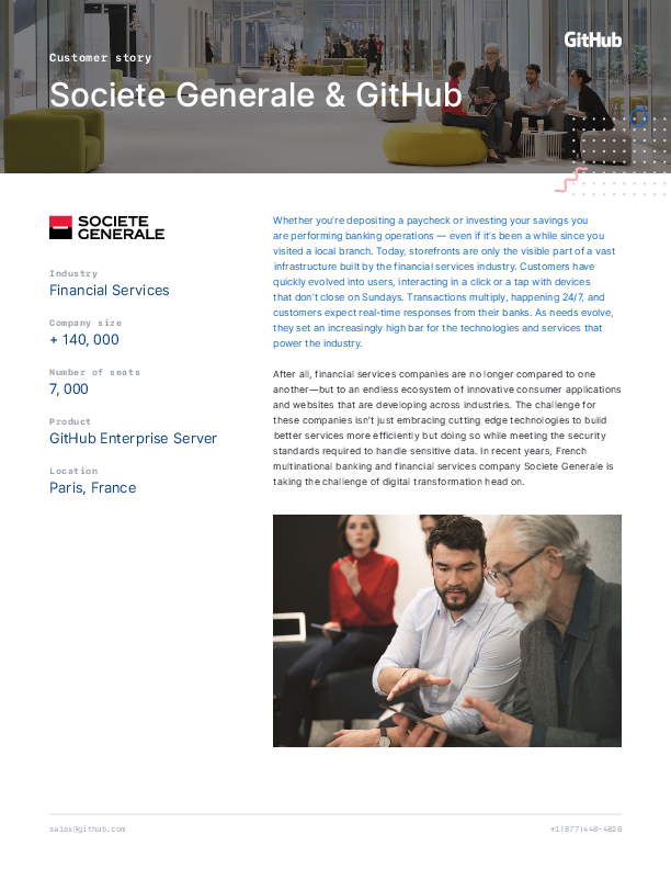 Customer story: Societe Generale & GitHub