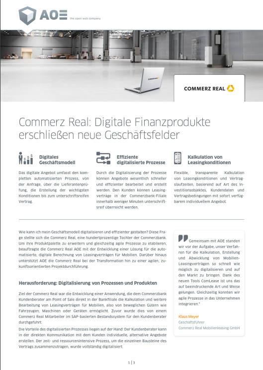 Commerz Real: Digitale Finanzprodukte erschließen neue Geschäftsfelder