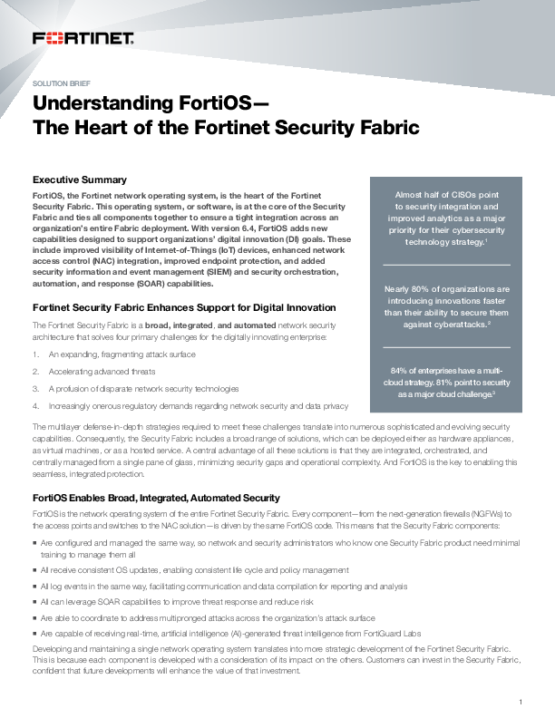 Understanding FortiOS — The Heart of the Fortinet Security Fabric