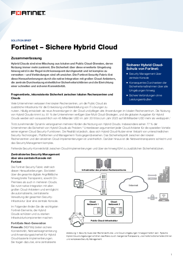 Fortinet – Sichere Hybrid Cloud