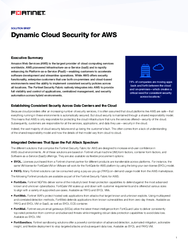 Dynamic Cloud Security for AWS