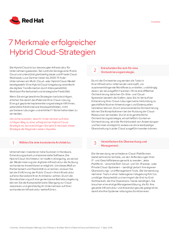 7 Merkmale erfolgreicher Hybrid Cloud-Strategien