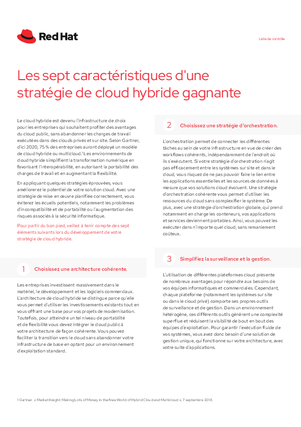 Les sept caractéristiques d'une stratégie de cloud hybride gagnante