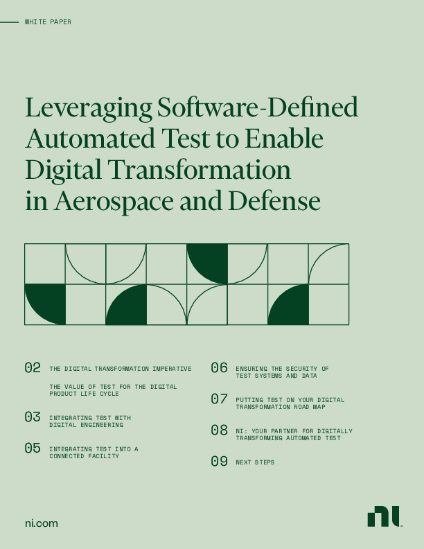 Leveraging Software-Defined Automated Test to Enable Digital Transformation in Aerospace and Defense