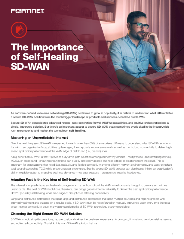 The Importance of Self-Healing SD-WAN