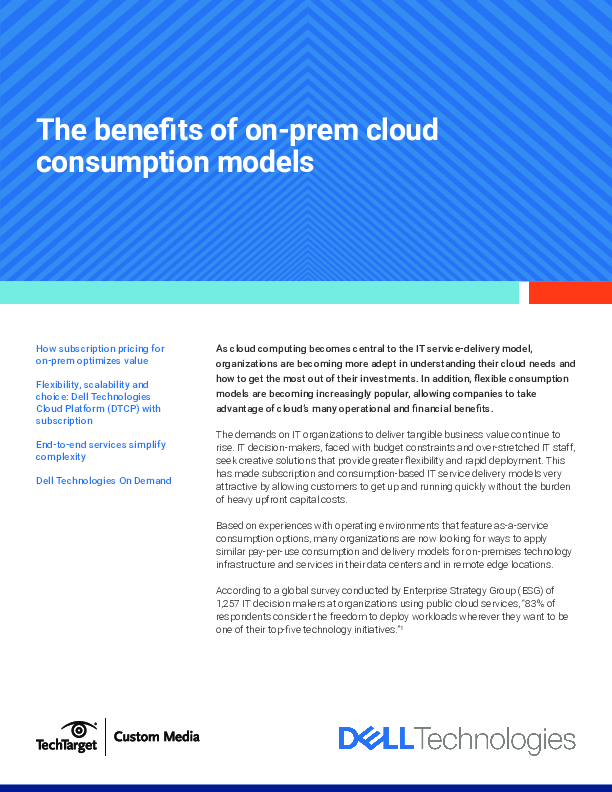 The benefits of on-prem cloud consumption models