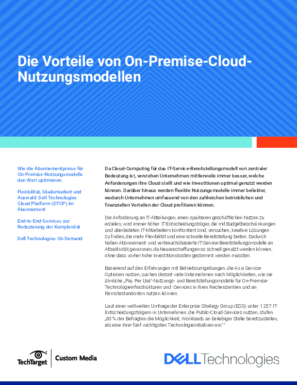 Die Vorteile von On-Premise-Cloud-Nutzungsmodellen