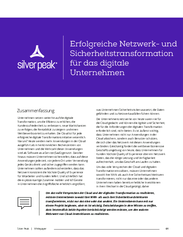 Erfolgreiche Netzwerk- und  Sicherheitstransformation  für das digitale  Unternehmen